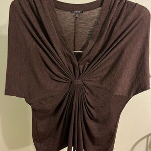 Lafayette 148 New York Chocolate Draped Blouse